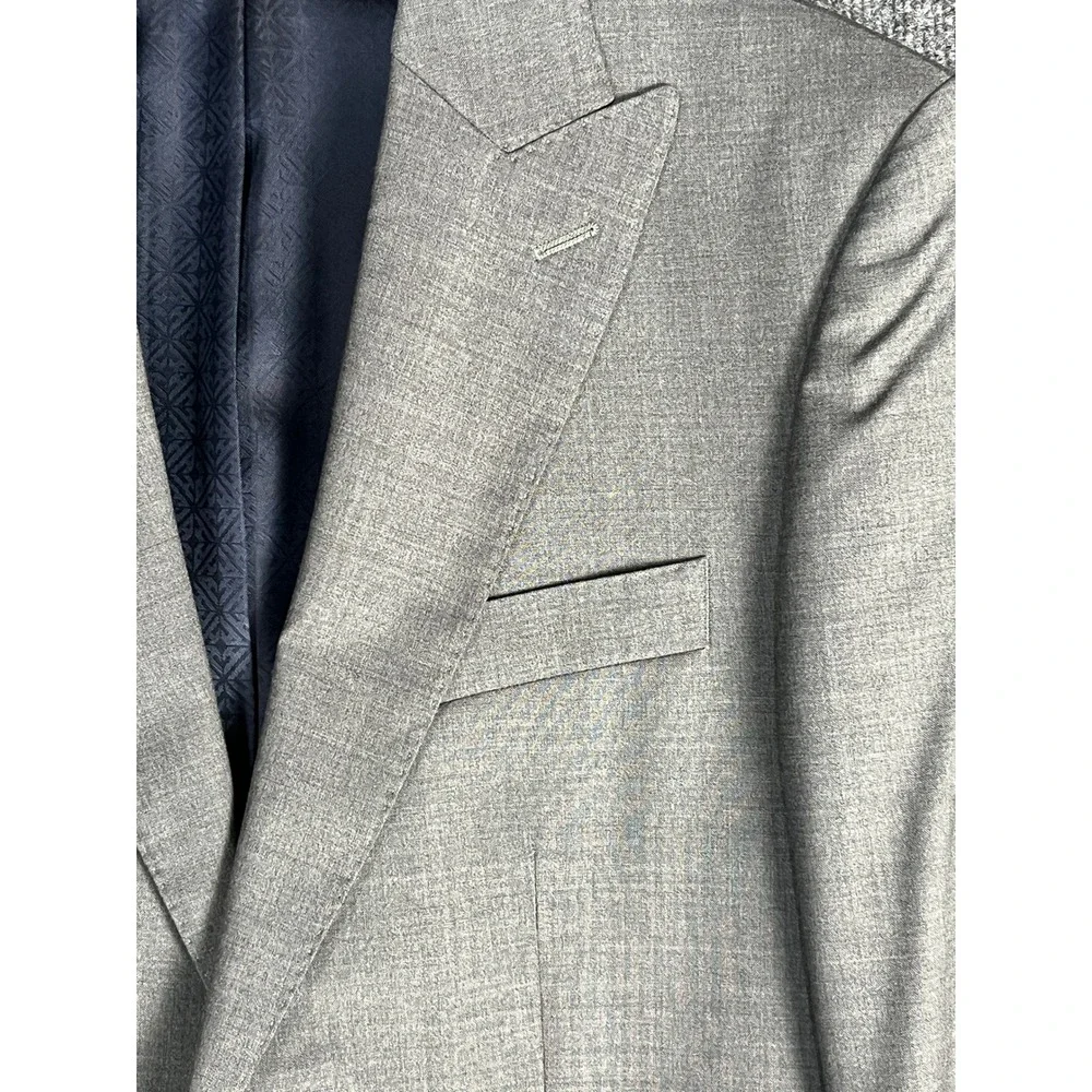 NWT Hardy Amies Savile Row London Men's Grey Wool Blazer Suit Jacket 38R Slim - Picture 7 of 16